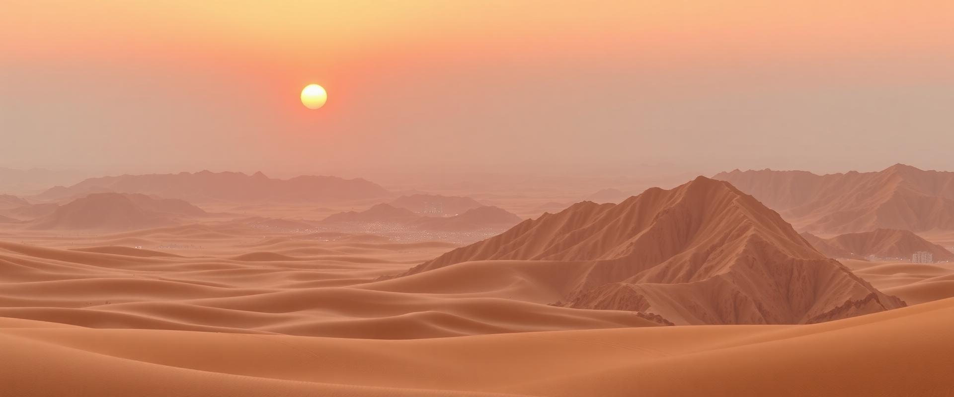 Desert mountains near Makkah at sunset